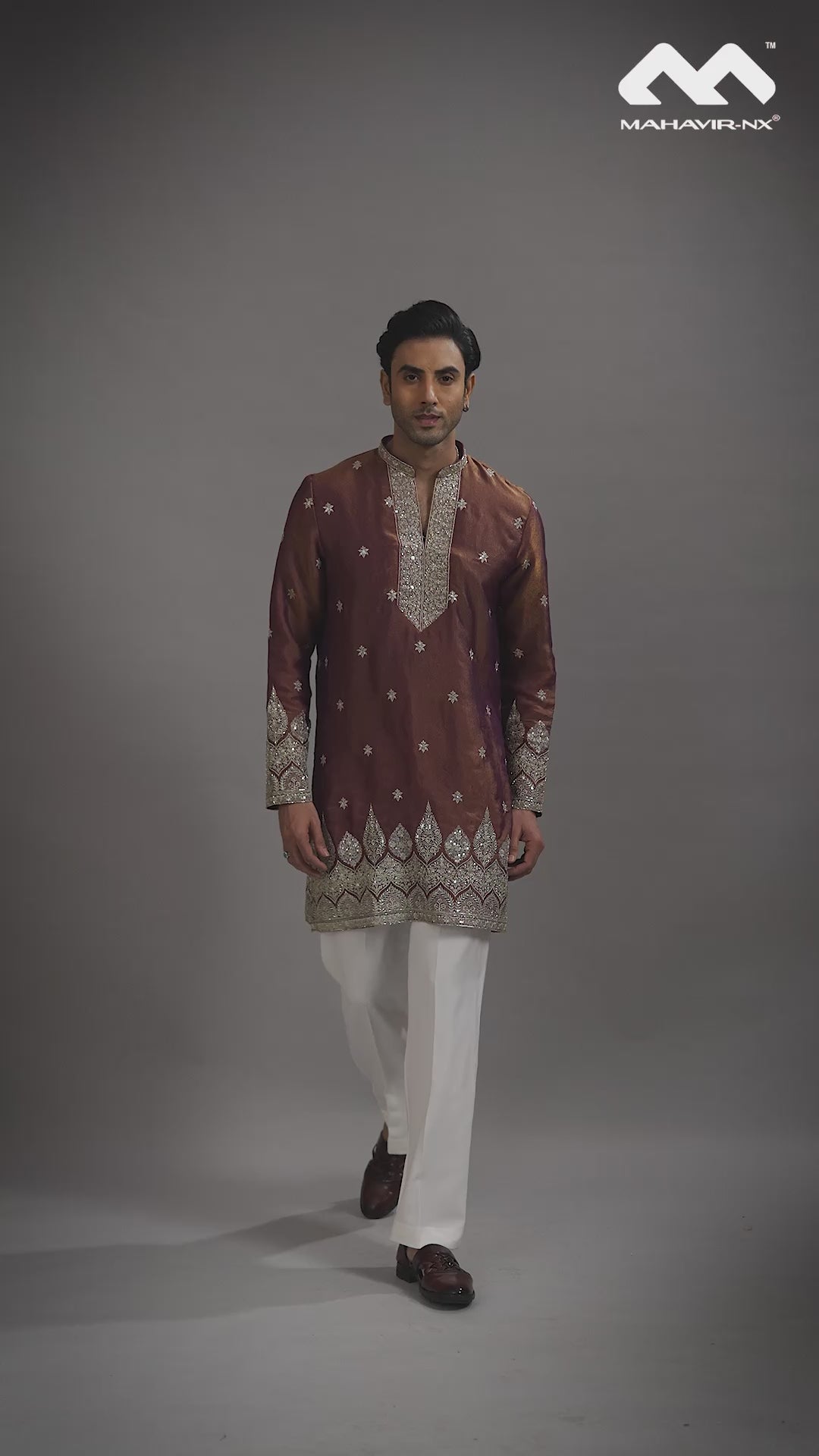 Mustard Gold Heritage Embroidered Kurta with Stole