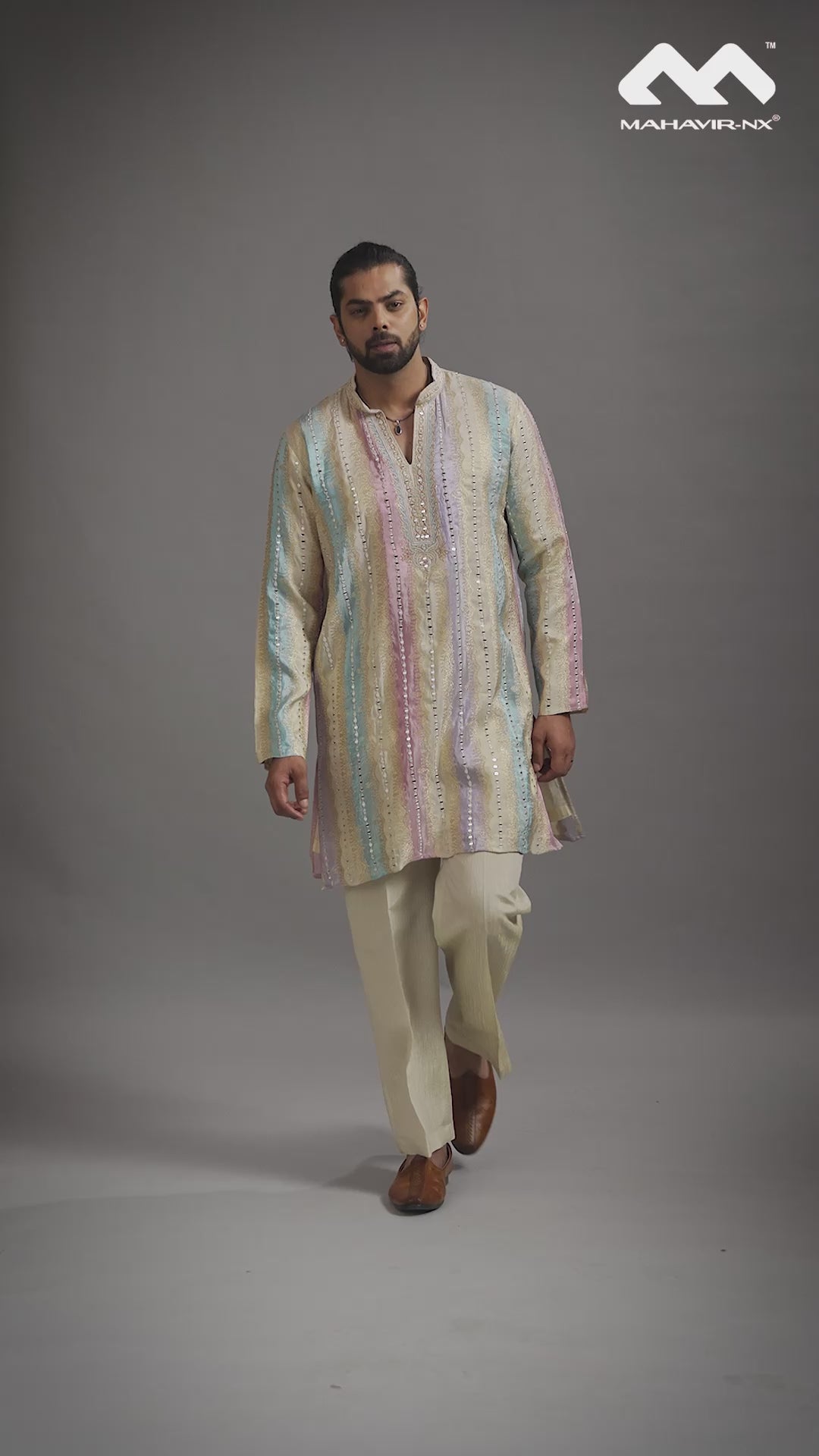 Mustard Gold Heritage Embroidered Kurta with Stole