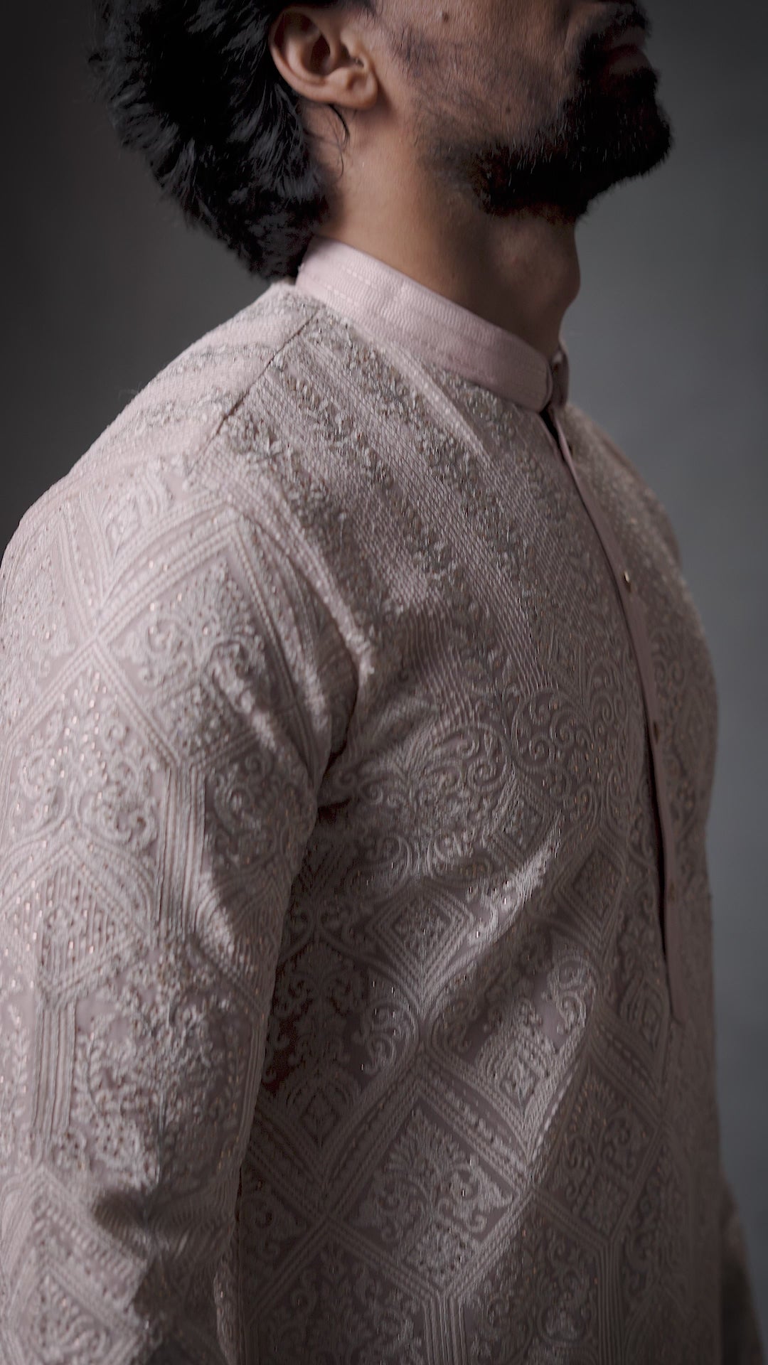 Royal Beige Zardosi Work Ethnic Kurta Set