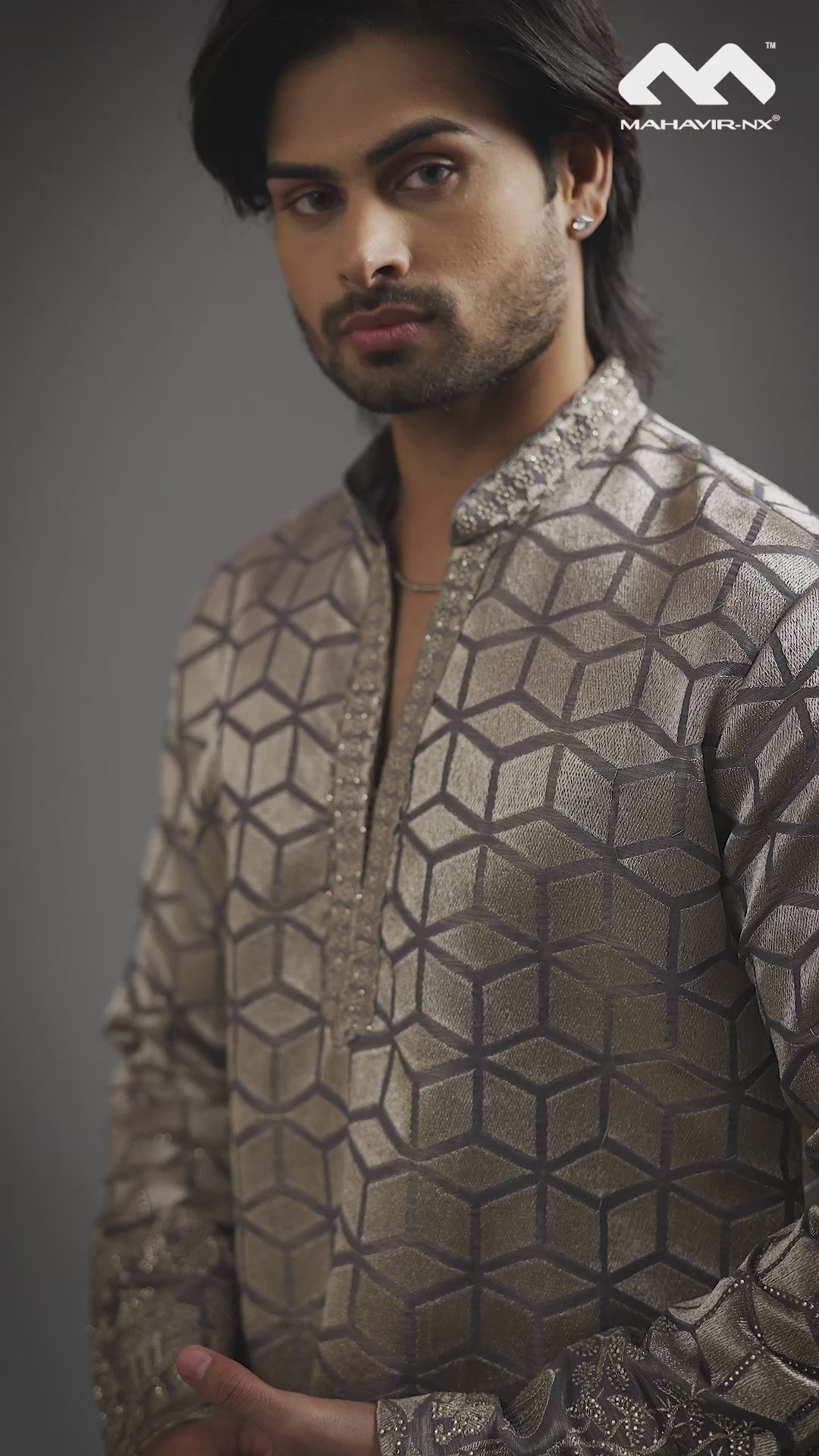 Mustard Gold Heritage Embroidered Kurta with Stole