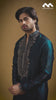 Midnight Teal Heritage Embroidered Kurta Set