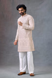 Royal Beige Zardosi Work Ethnic Kurta Set Groom Outfit
