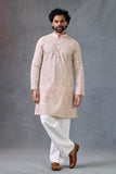 Royal Beige Zardosi Work Ethnic Kurta Set Wedding Outfit