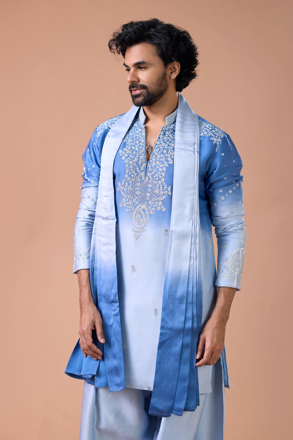 V-neck kurta for men