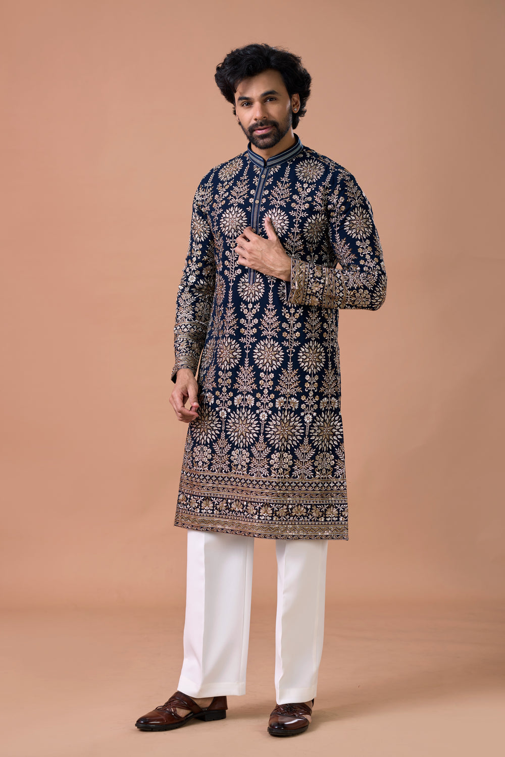Mens Embroidered Kurta Set Online