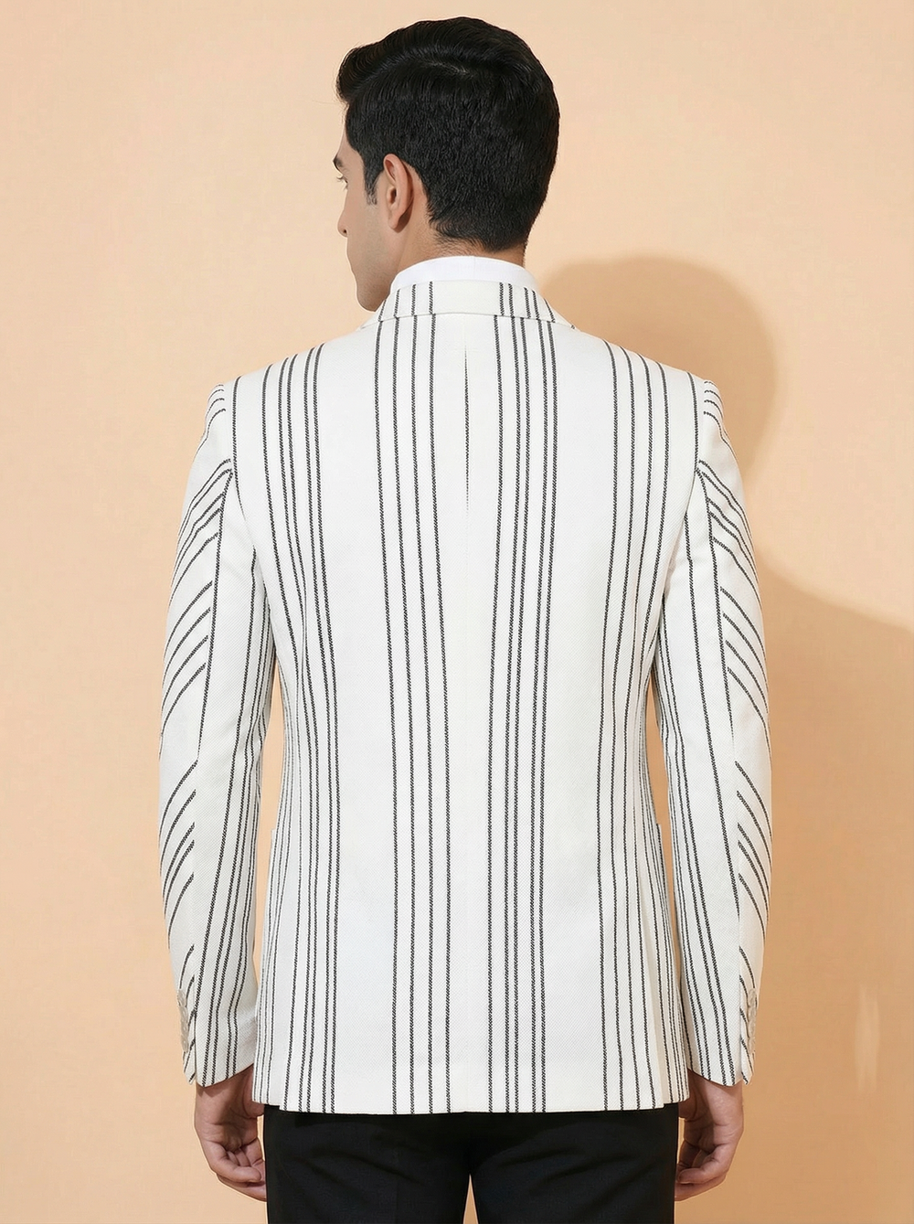Stylish Blazer - White Striped Designer Blazer for Men