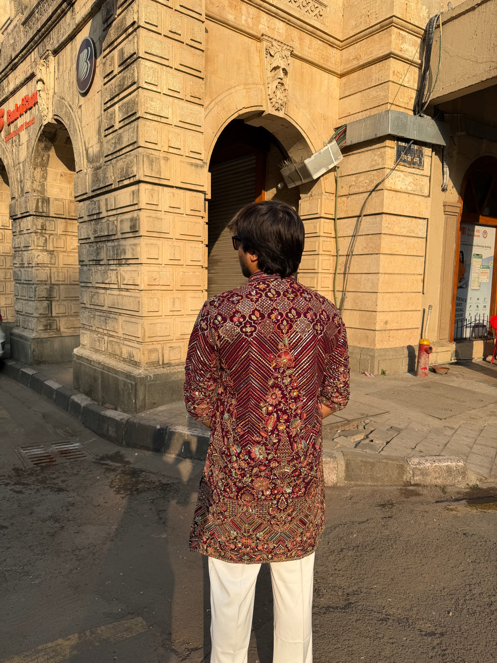 Traditional maroon designer kurta from premium men’s ethnic collection