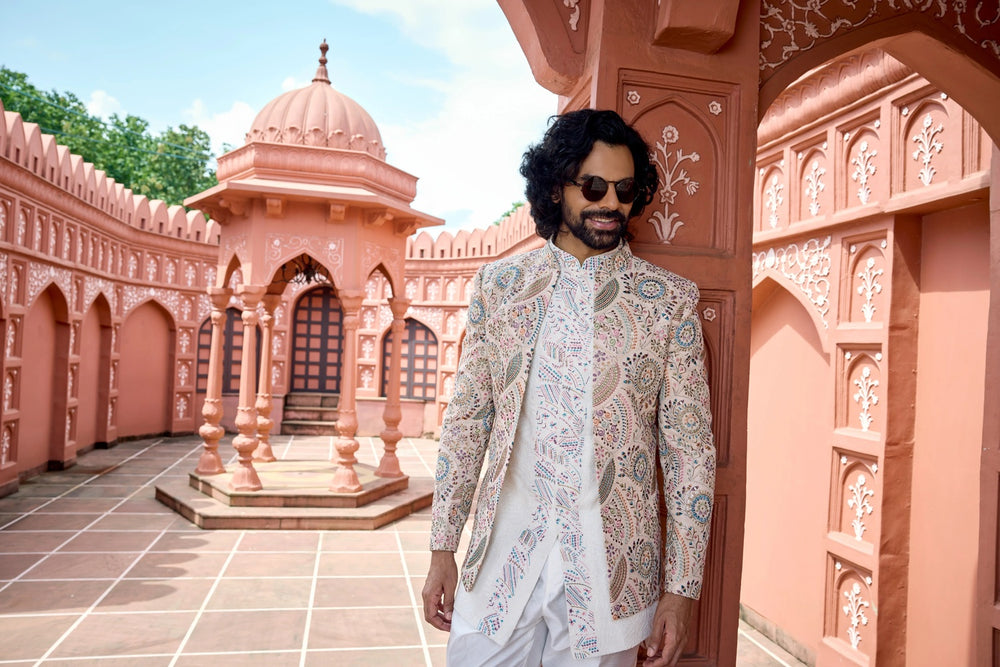 Wedding indo-western - Ivory Pastel Royale Indo-Western