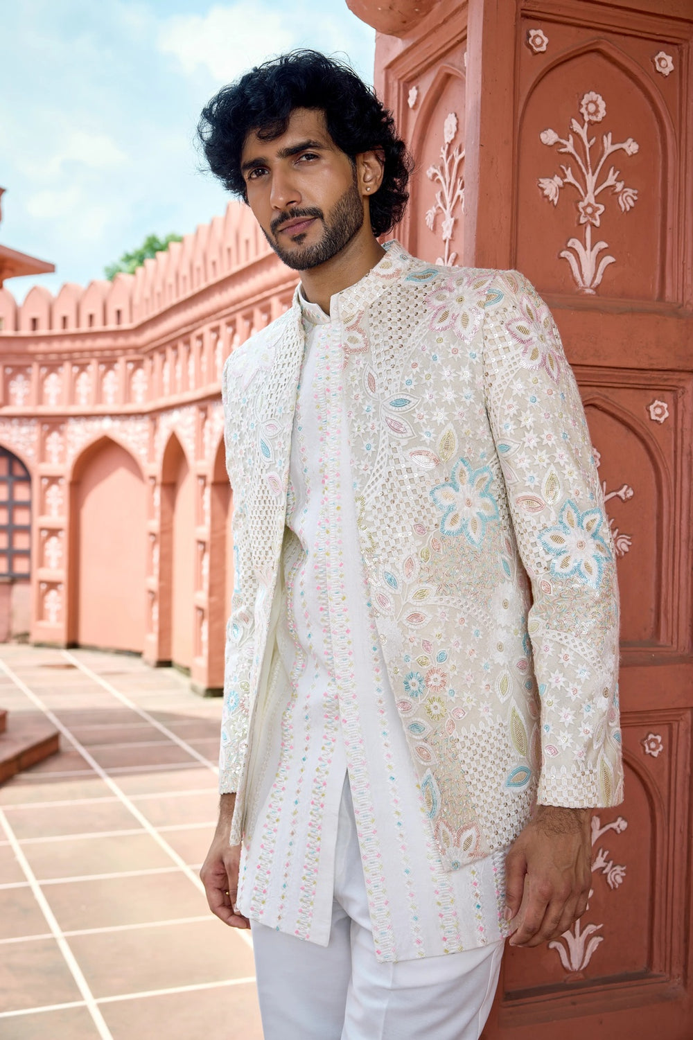 Wedding indo-western - Ivory Peach Harmony Indo-Western