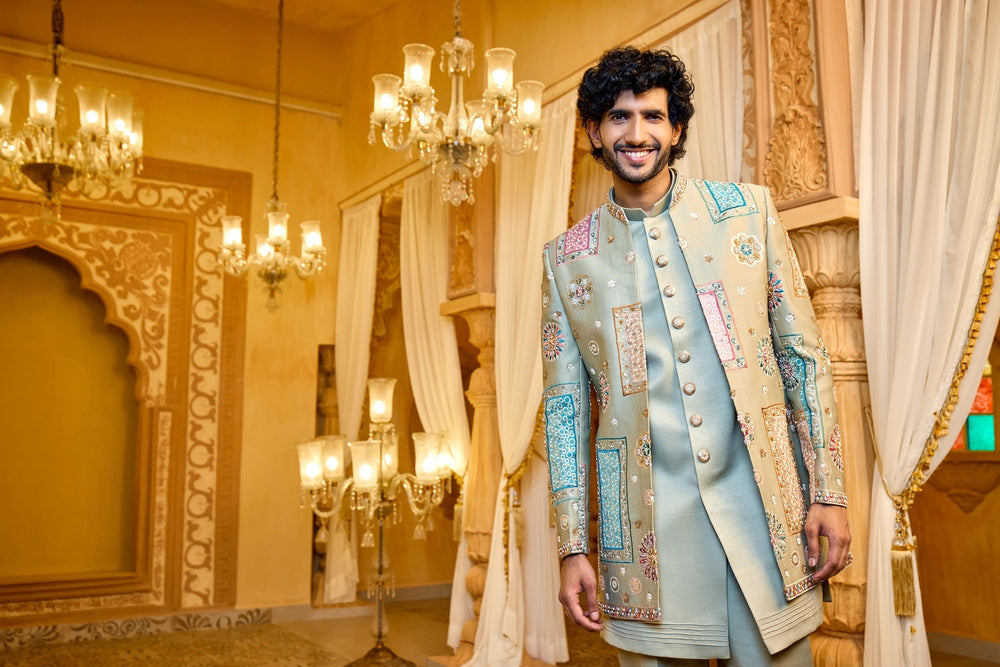Wedding indo-western - Sage Royale Patchwork Indo-Western